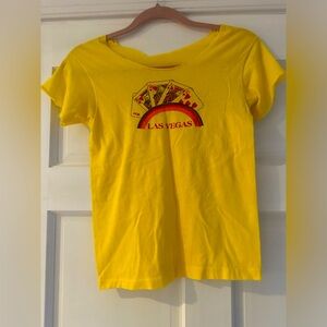 Vintage las Vegas shirt with cut neck and sleeves sz m